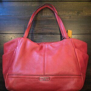 Vintage Leather Red Coach Crossbody Bag
